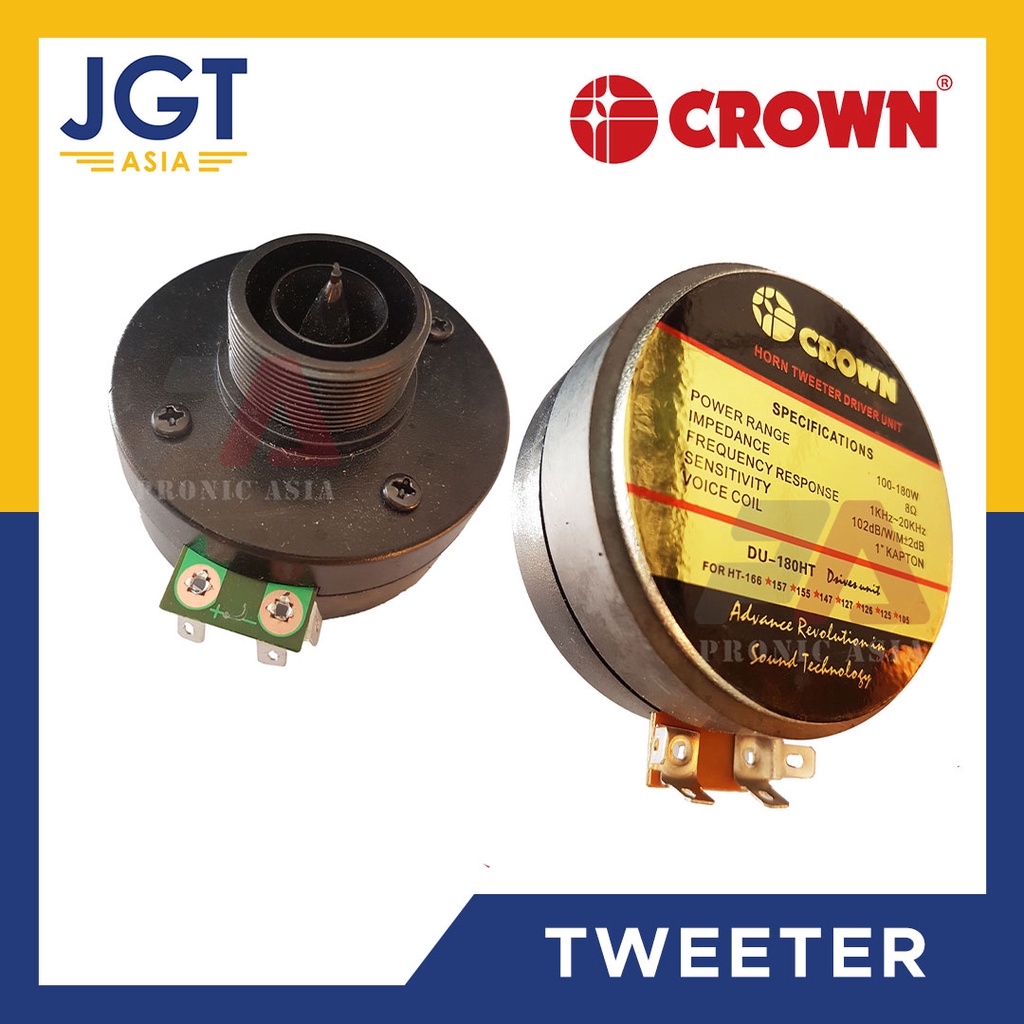 Crown (DU-180HT) 180w. Horn Tweeter Screw Type Compression Driver Unit ...