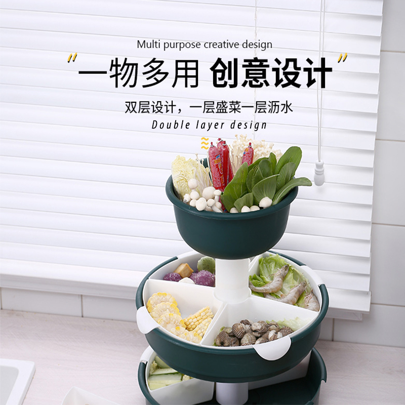 SANCY Multifunction Three Layer Steamboat Hot Pot Platter Rotating ...