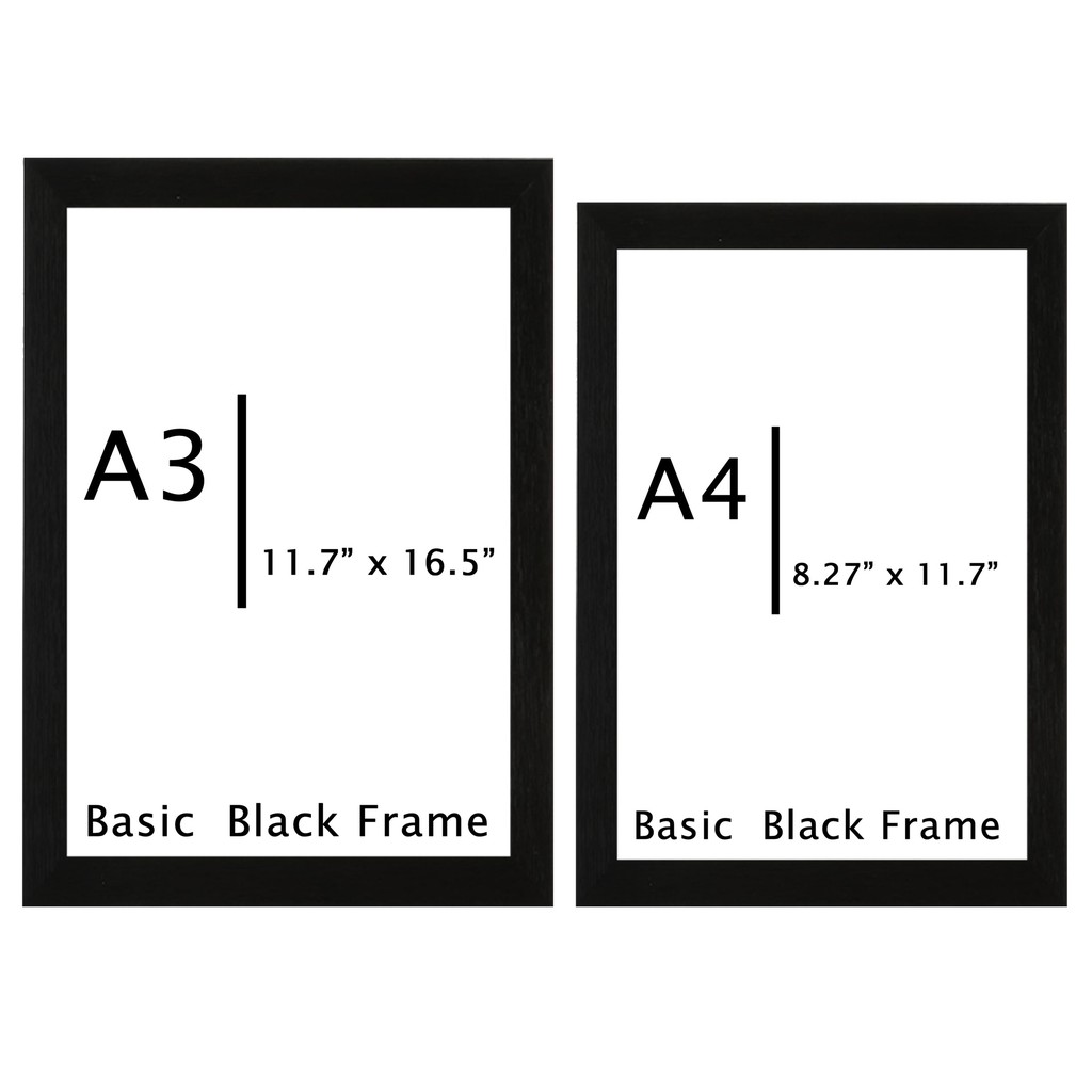A4, A3 Picture Frame - Black - For Certificate - Photo - Poster for ...