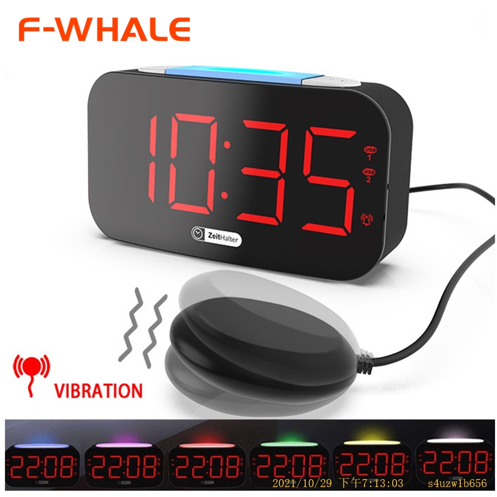 2021 Loud Alarm Clock for Heavy Sleepers, Vibrating Alarm Clock with
