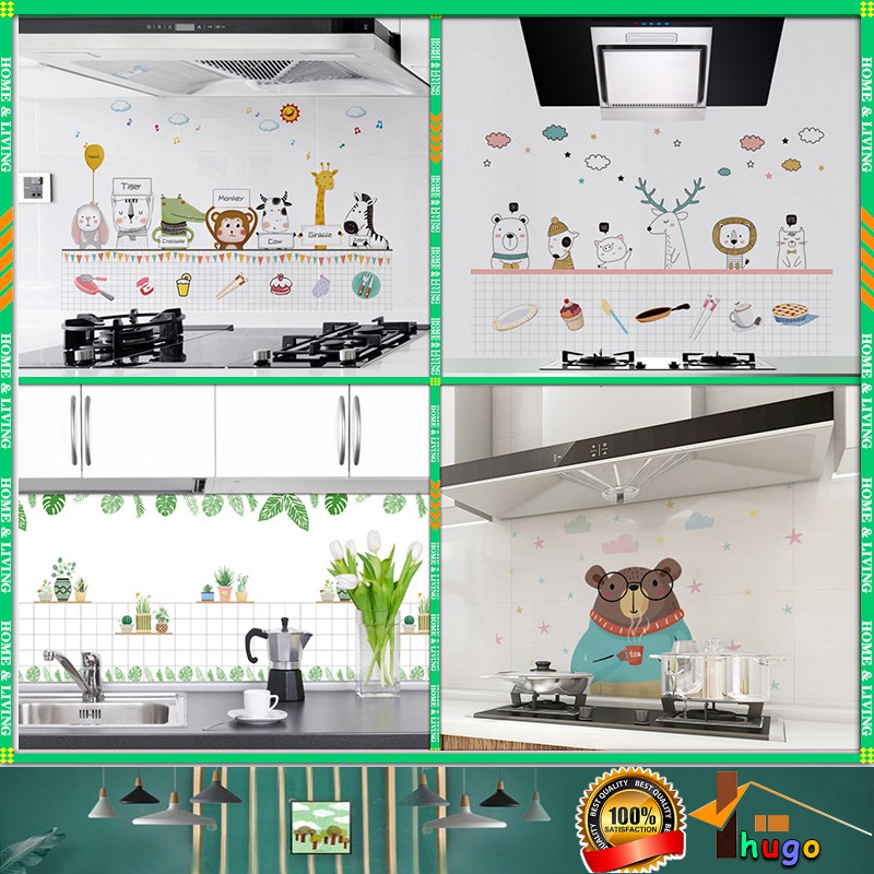Kitchen Oilproof Sticker Selfadhesive Waterproof Wallpaper High Temperature Resistant Tile
