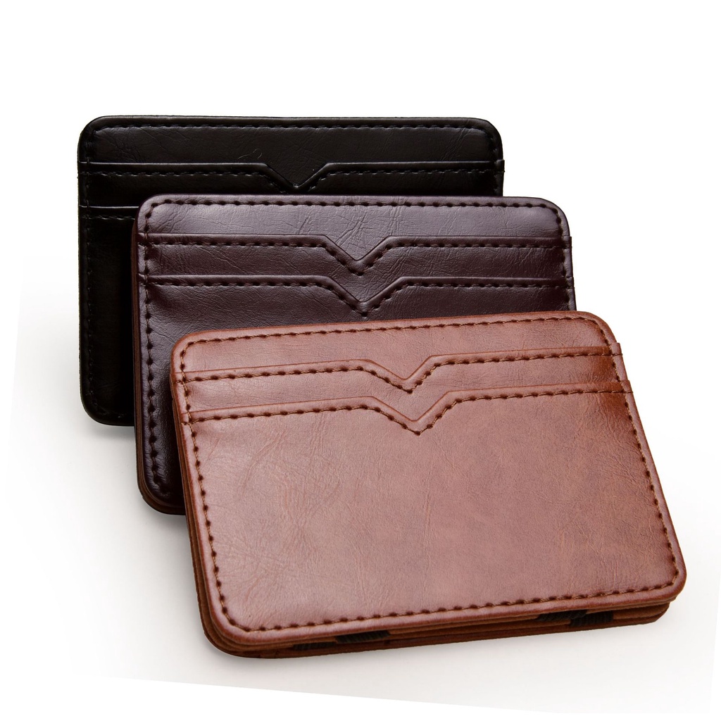Cortex Men Wallet Small Size Magic Band Solid Color Card Holder Coin ...