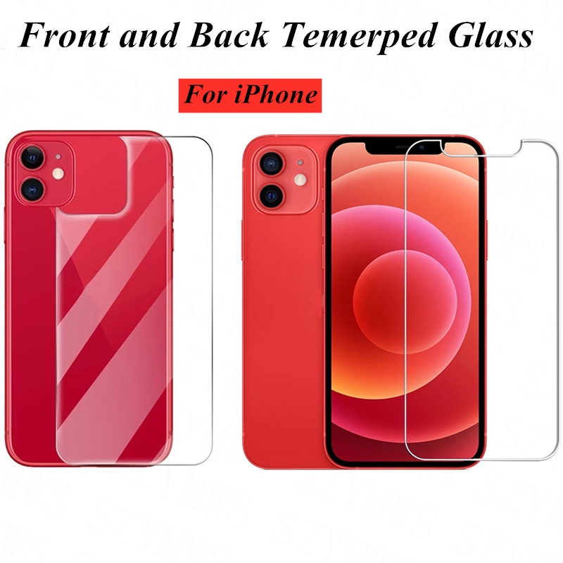 Front and Back Glass Screen Protector with Termpered iPhone 17 16 15 14 ...