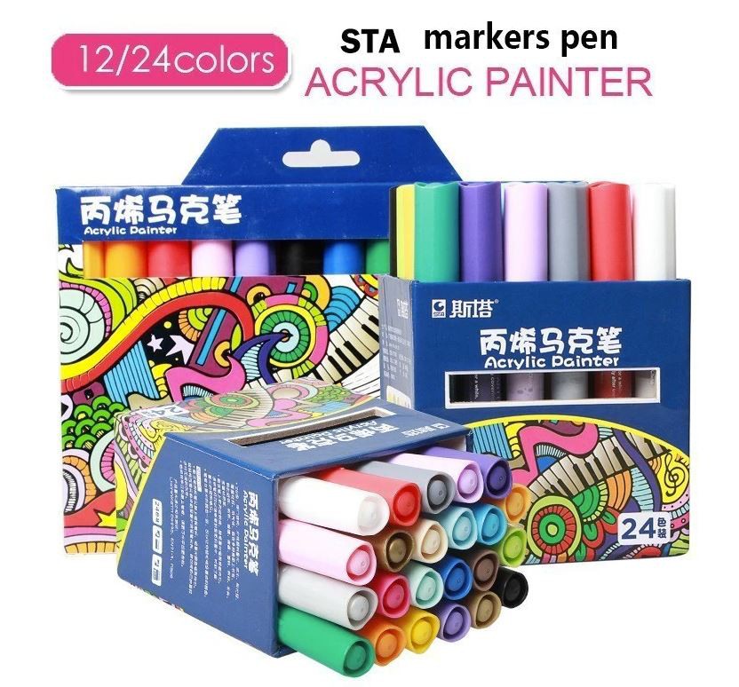 2mm STA Acrylic Paint Markers 12pcs/24pcs Shopee Philippines