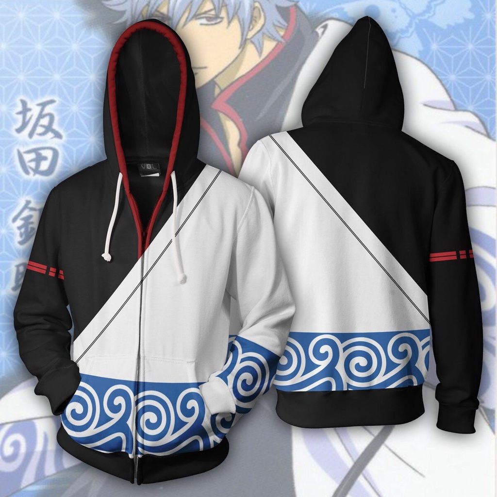 GINTAMA Sakata Gintoki Zipper Hoodie 3D Jacket Shopee Philippines