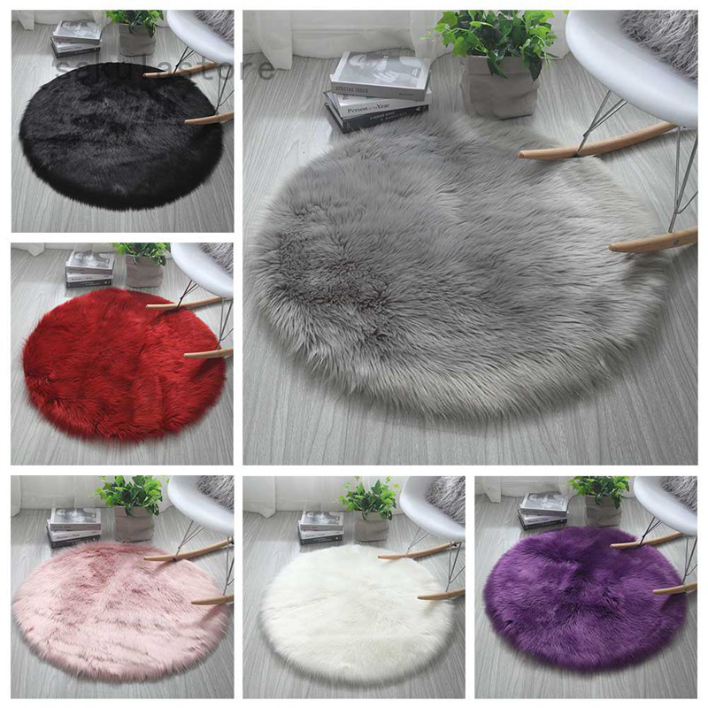 Home Area Rug Fur Rug Super Soft Fur Rug Round Shape Rug for the ...