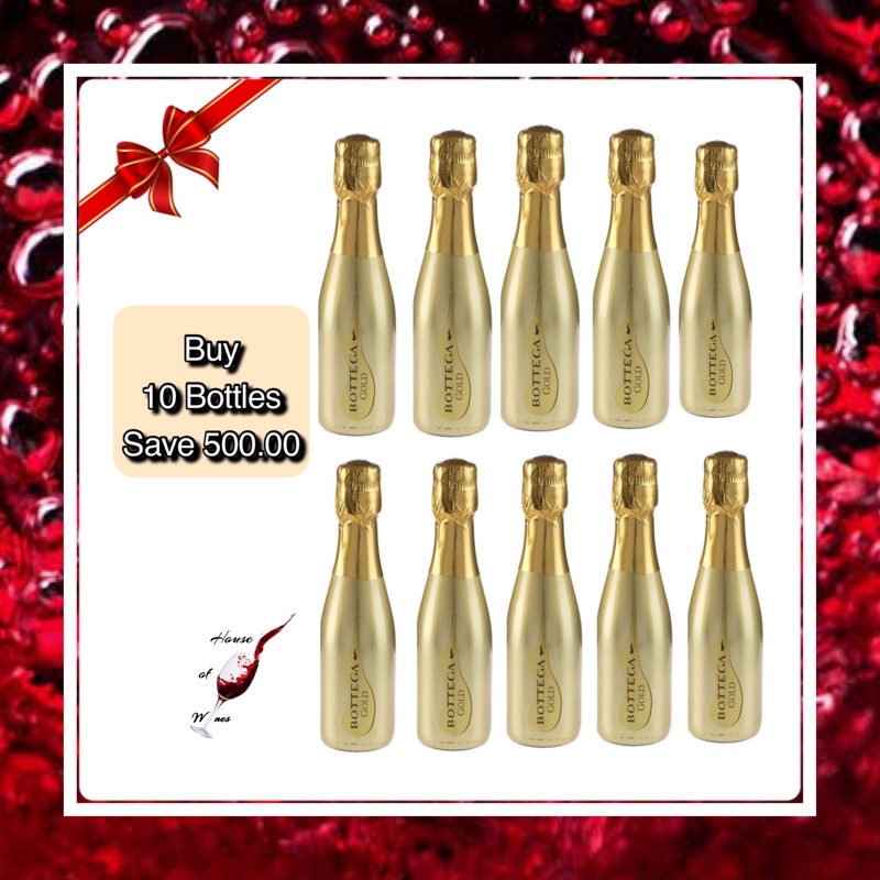 Bottega Gold Prosecco Italian Sparkling Wine Miniature 200ml each