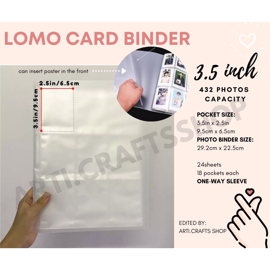 84/432 Cards Capacity 3.5inch Transparent Lomo Card Kpop Photo Binder |  Shopee Philippines