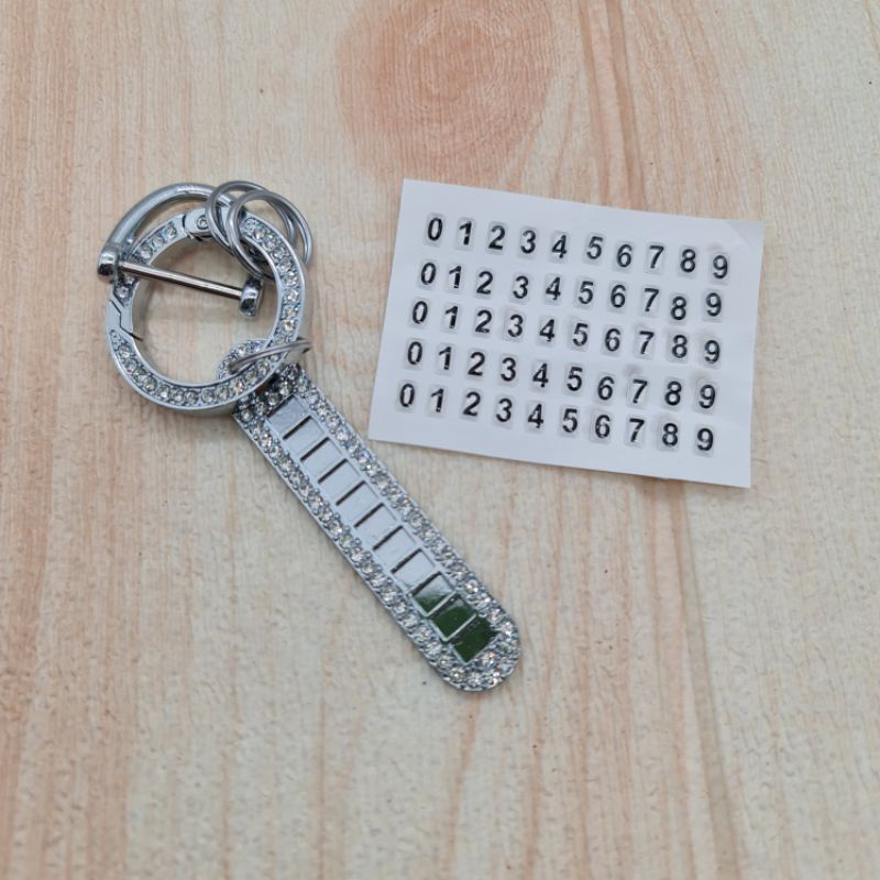 1 set diamond metal keychain with plate number sticker | Shopee Philippines