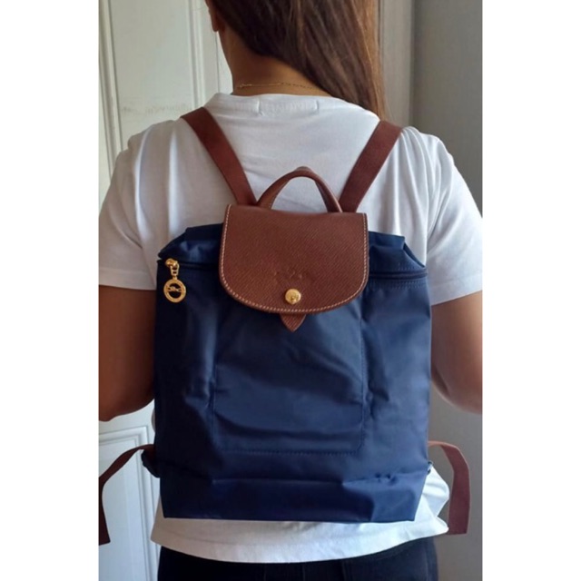 Longchamp backpack navy online blue