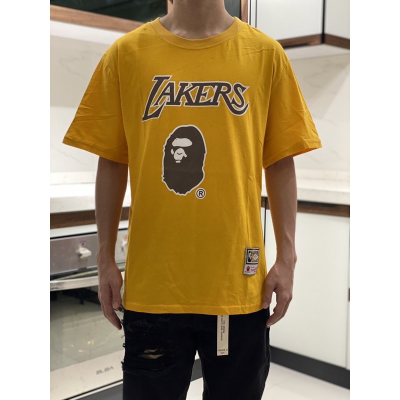 Bape cheap lakers shirt