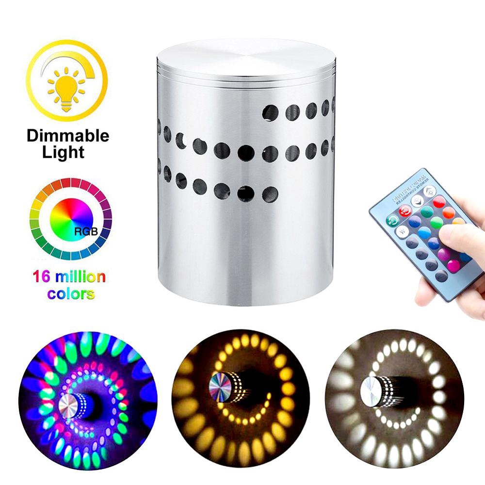 RGB Indoor LED Wall Lamp Creative Aluminum Sconce Wall Lights Colorful ...