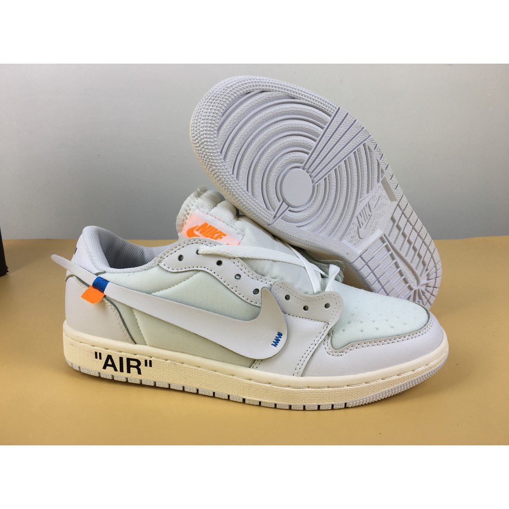 Off White x Air Jordan 1 Low White Custom Shopee Philippines