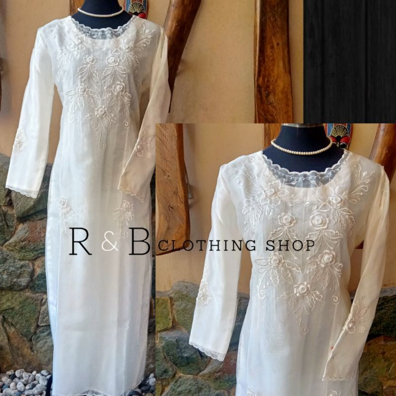 Long sleeve hot sale filipiniana dress