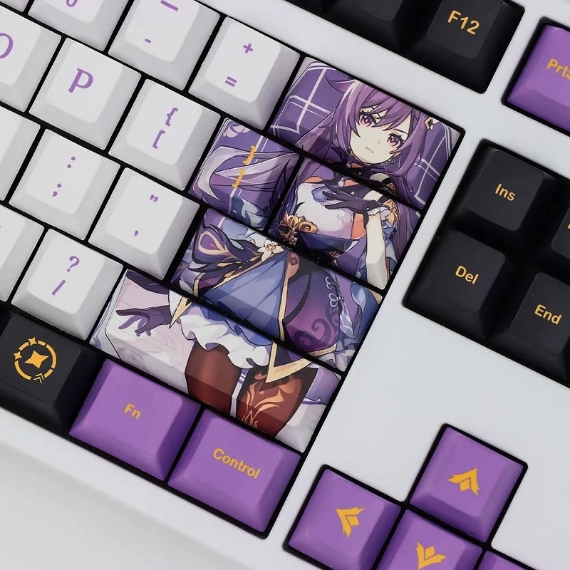 129 Keys PBT Cherry Genshin Impact Anime Keycap For Mechanical Keyboard ...