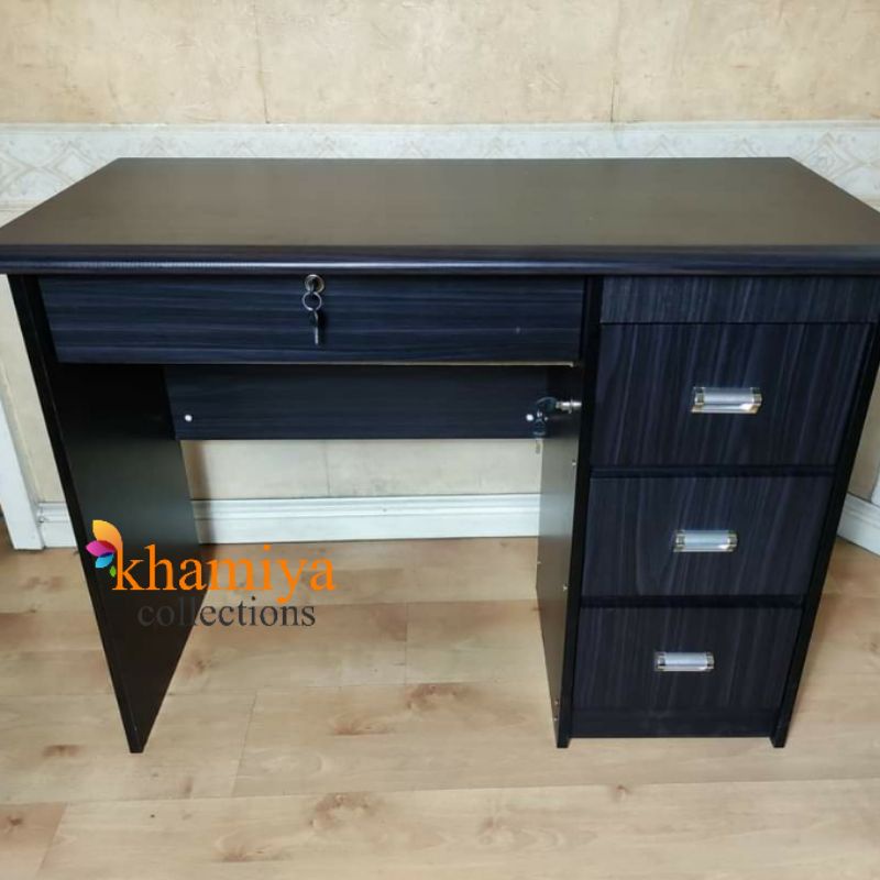 Modern Office Table with Center Drawer, Pedestal Drawers and Cabinet in ...