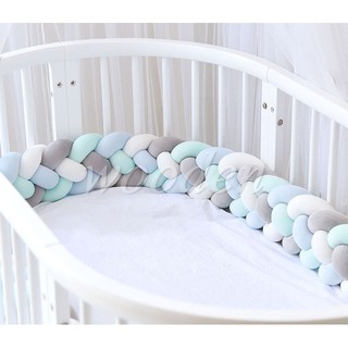 1M/2M/3M Length Newborn Baby Bed Bumper Pure Weaving Plush Knot Crib Bumper  Kids Bed Baby Cot Protector Baby Room Dec