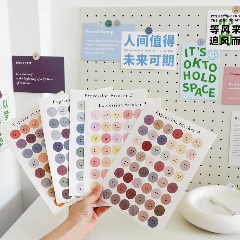 (Buy 10 get 1 free)Polka dot smiley face sticker clip seal sticker hand ...
