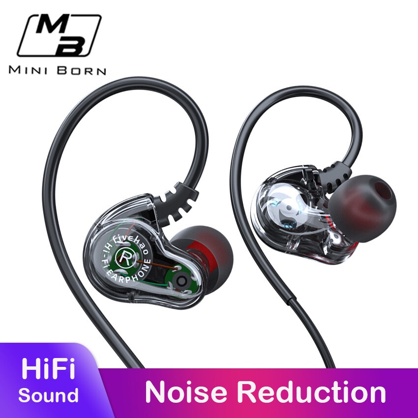 Mini born In Ear Headphones Noise Canceling Headphone Earphone Wired ...