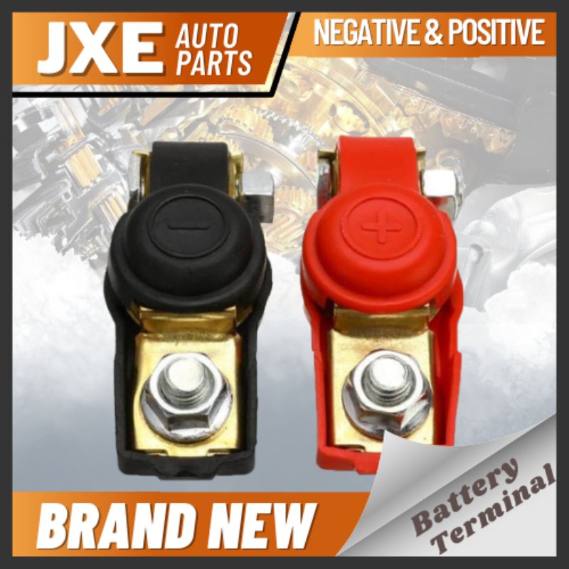 Adjustable Car Battery Terminal Clamps – Positive & Negative – Copper + Plastic