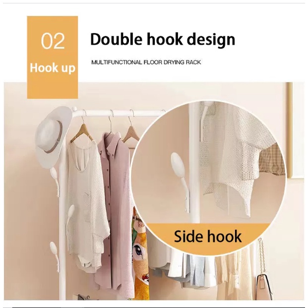 Single Pole Clothes Drying Rack Open Elegant Floor Hanger Bedroom ...