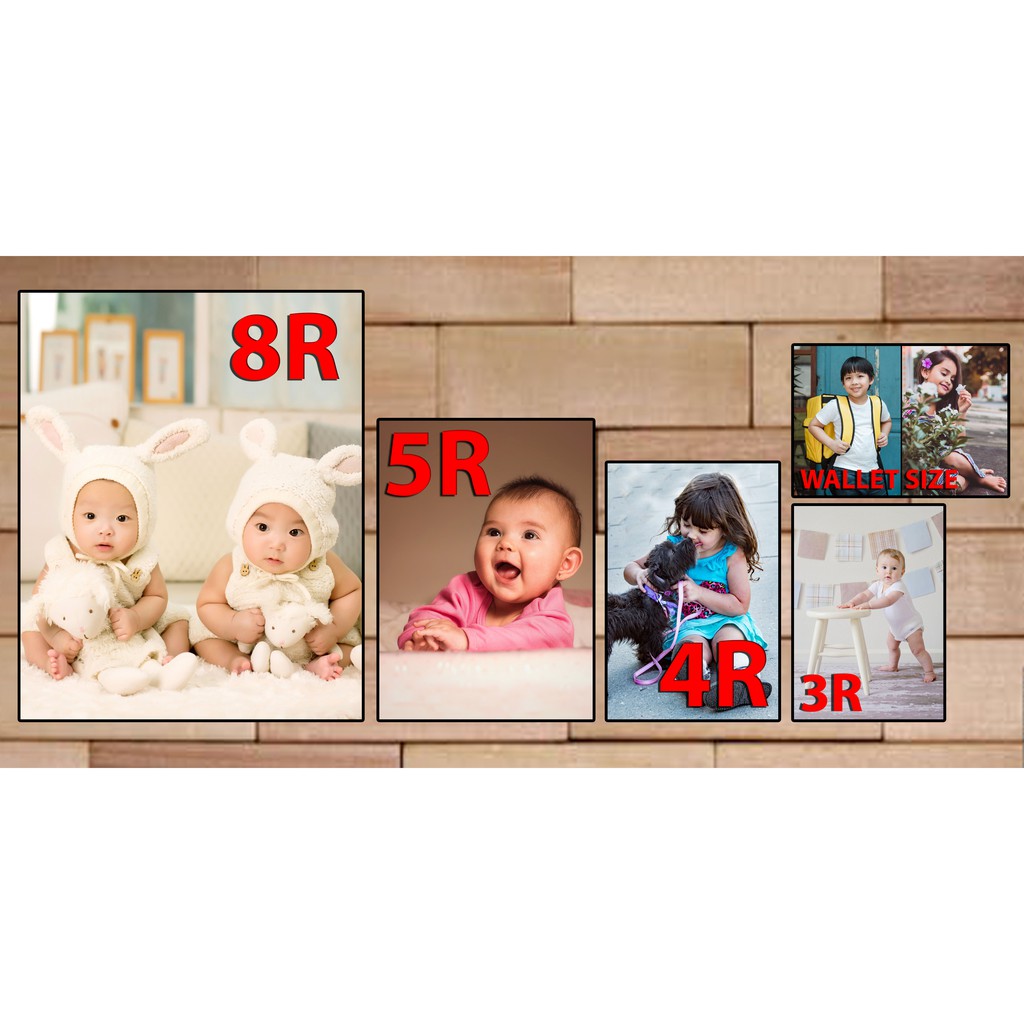 Photo Print / Photo Studio Print 2R (Wallet Size) / 3R / 4R / 5R / 8R