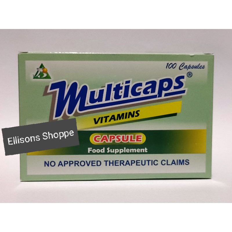 Multicaps Vitamins Food Supplement 100 Capsules Shopee Philippines