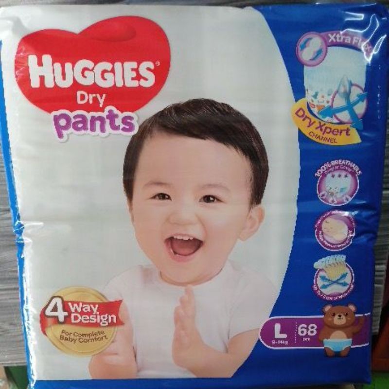 Huggies Large dry pants 68pcs Diapers SALE Shopee Philippines