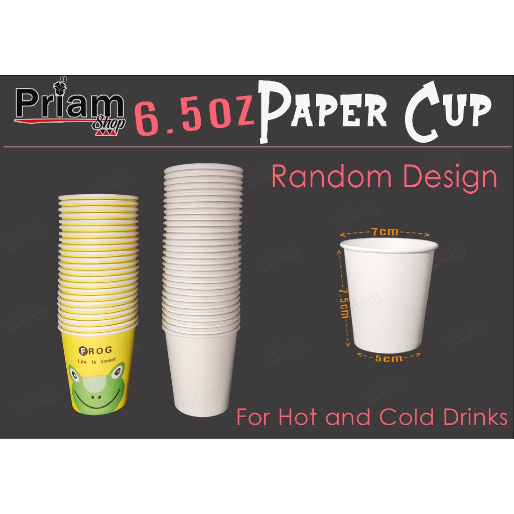 6.5oz paper cup 50pcs/pack | Shopee Philippines