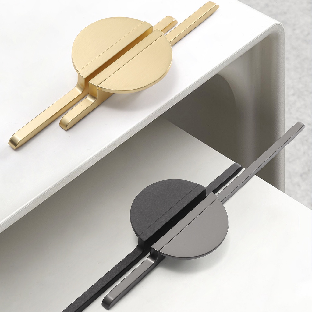Modern Knobs for Drawers Semi-Circle Gold Zinc Alloy Cabinet Handle ...