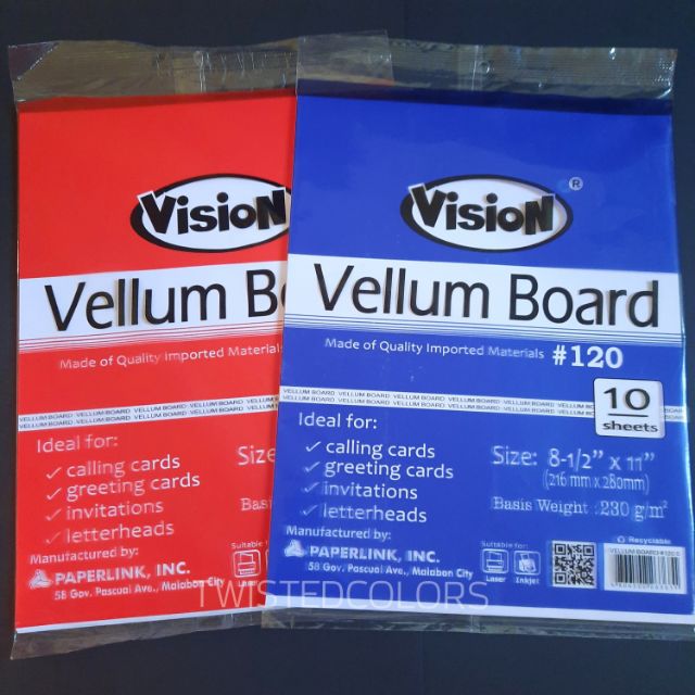 Vision Vellum Board 10 Sheets/Pack Shopee Philippines