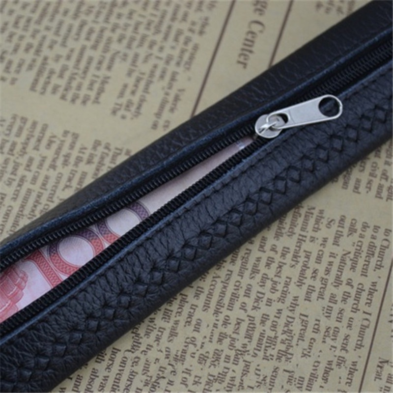 L2022 togo leather strip with ratchet buckle hide money zipper pouch