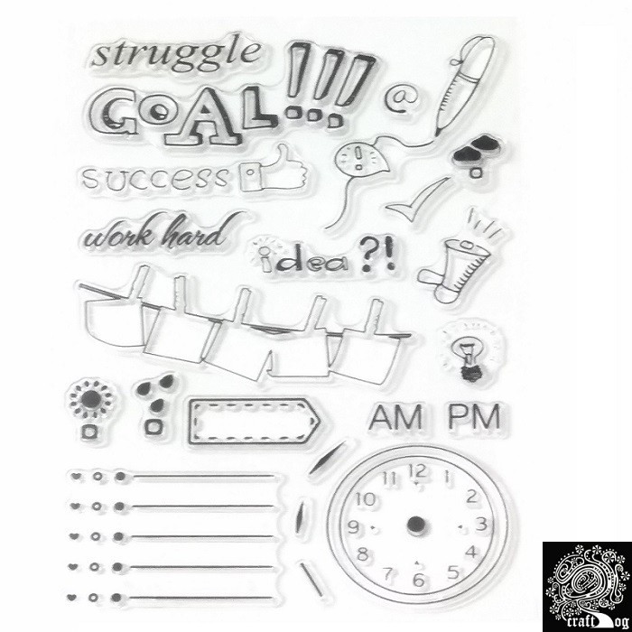 MZ02 Goal Setting Brainstorming Clock Checklist Clear Transparent ...