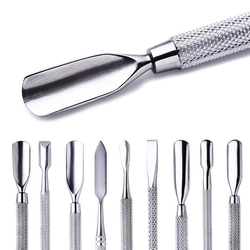 Born Pretty Double Ended Stainless Steel Cuticle Pusher Dead Skin Push Remover For Pedicure