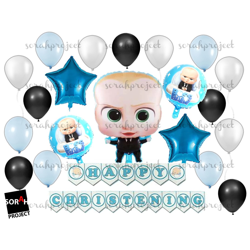 Boss Baby CHRISTENING Balloon Theme Boy Decoration Set Package | Shopee ...