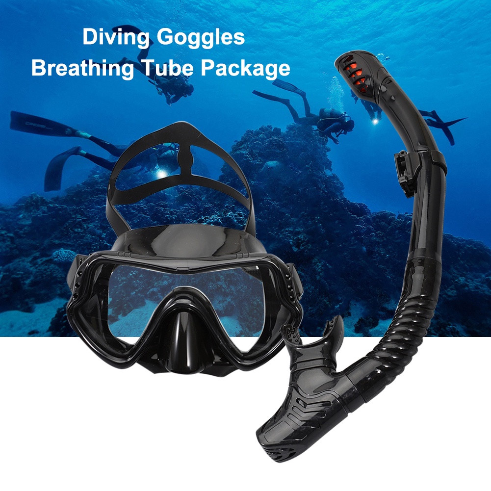 Professional Snorkel Set Full Face Mask Diving Goggles Equipment Deep