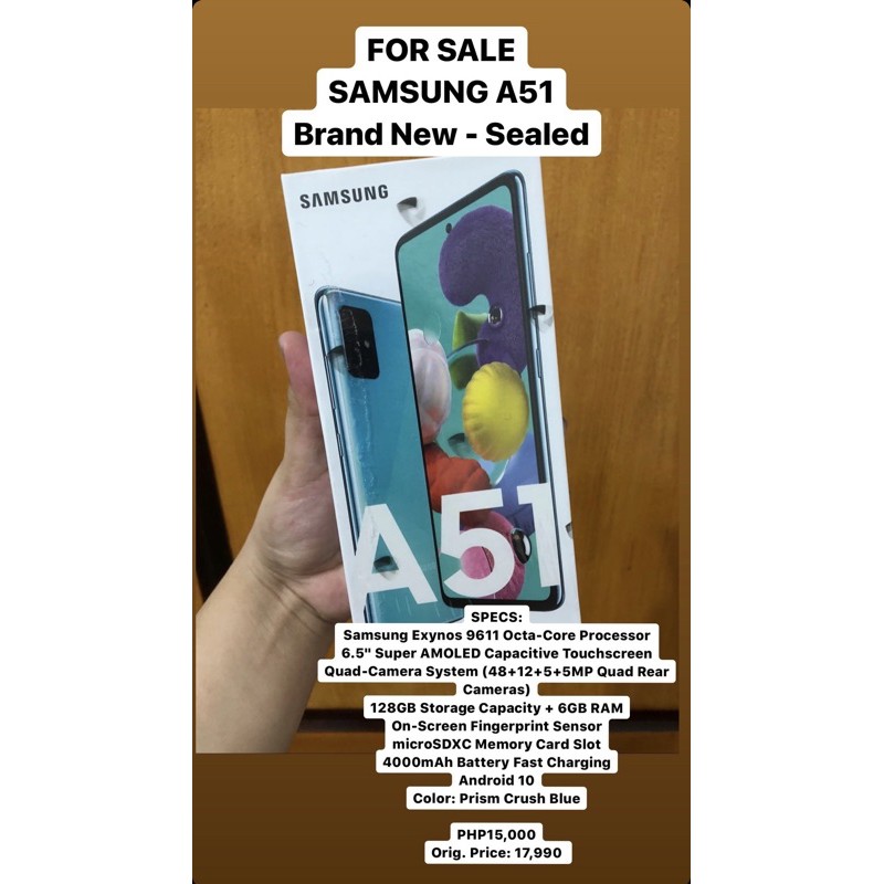 Samsung Galaxy A51 6GB/128GB Shopee Philippines