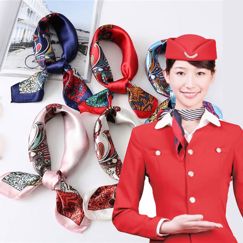 Women New Elegant Square Silk Satin Scarf Head Neck / Fashion Satin ...