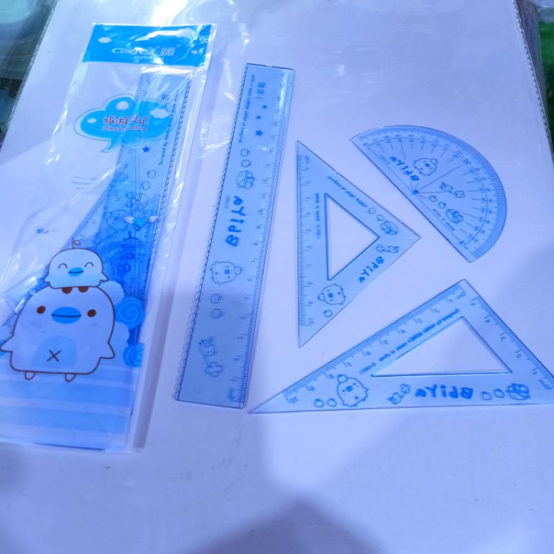 Ruler set with protractor for kids (4 PC's in one pack) | Shopee ...