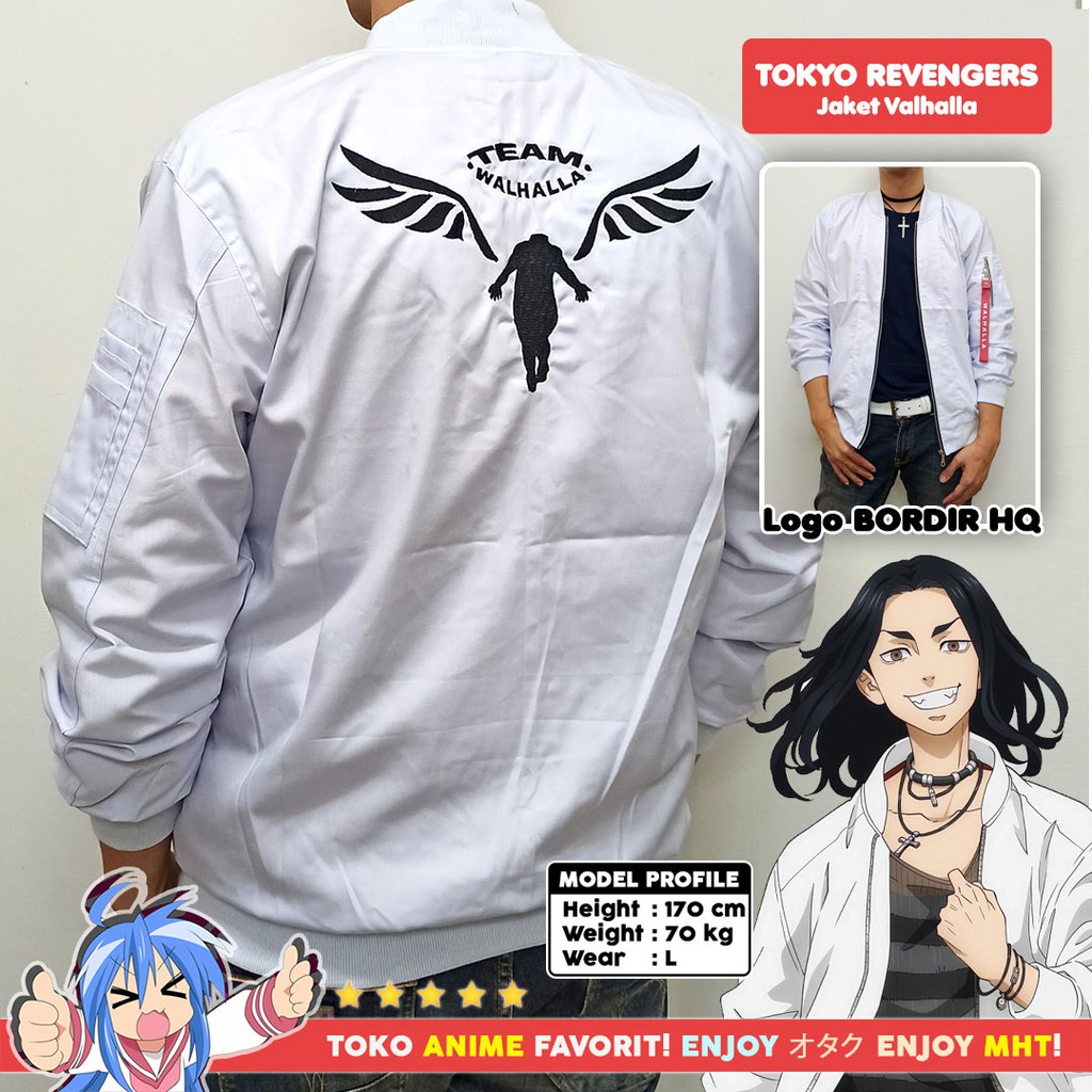 Anime Tokyo Revengers Valhalla Keisuke Baji Kazutora Bomber Jacket Only  White Version | Shopee Philippines