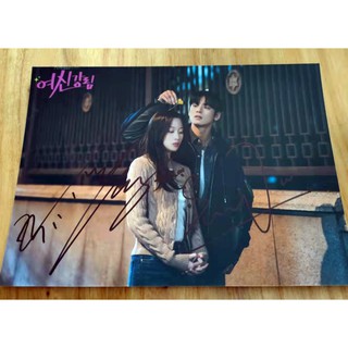 hand signed MoonGaYoung Cha EunWoo autographed photo True Beauty 7