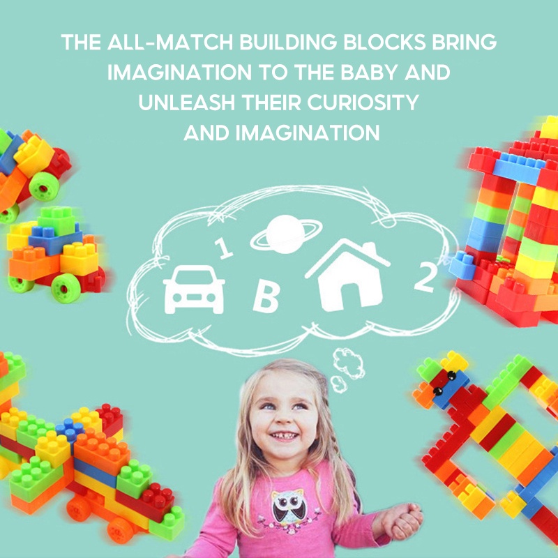 112Pcs Large Size Macaron Building Bulk Educational Blocks Sets/ Kids ...