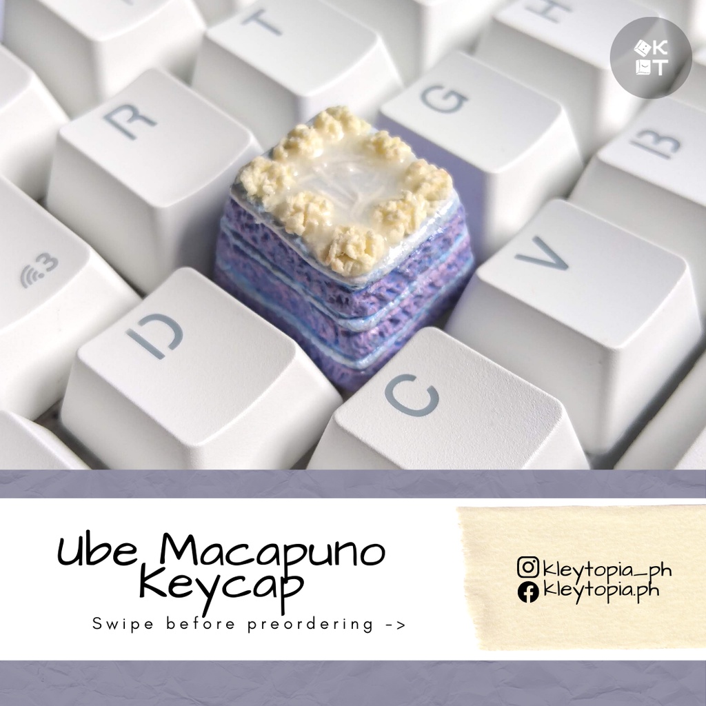 UBE CAKE | Handmade Custom Artisan Keycap | For Mechanical Keyboard ...