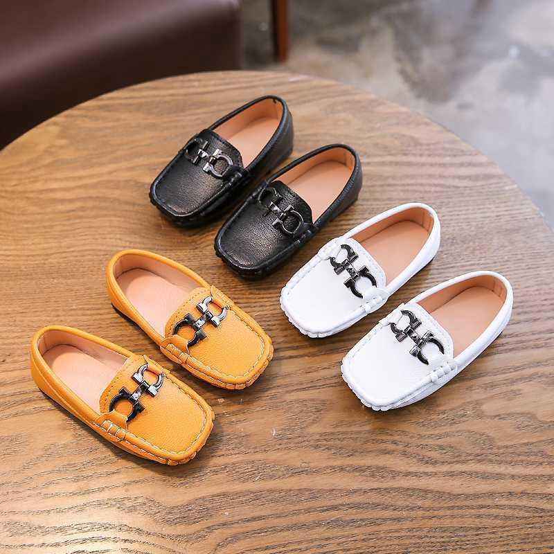 Kids casual leather shoes boys breathable small leather shoes Korean boys and girls soft bottom non slip single shoes children s shoes boys formal