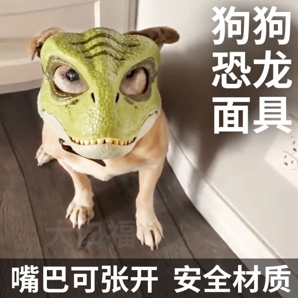 Dog Dinosaur Mask Headgear Can Open Mouth Feed Jurassic World