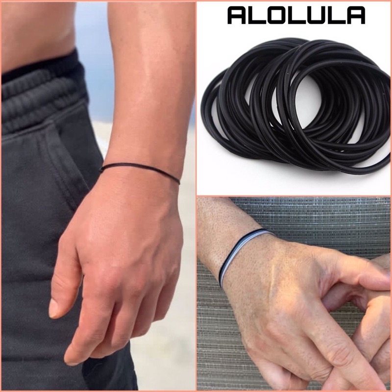 HITAM Black Rubber Bracelets Men (unisex) Plain accessories Men