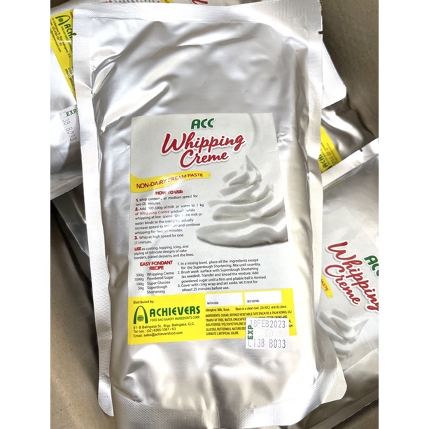ACC Whipping Cream 1kg I February 2024 Expiry Shopee Philippines