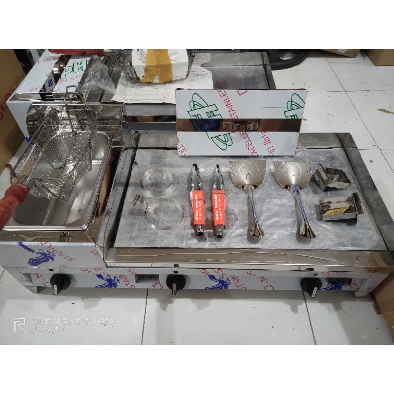 Burger griller with deep fryer sales