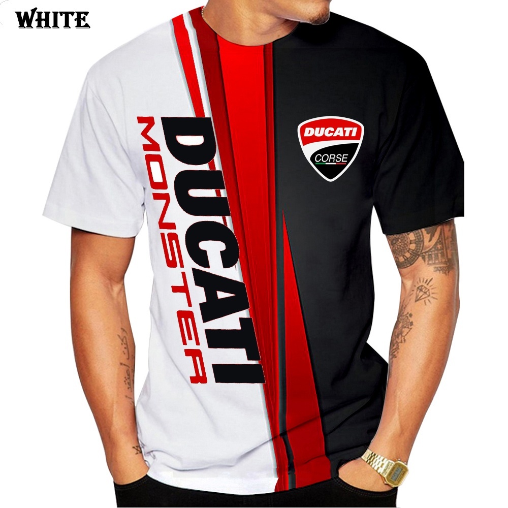 Men's New sleeve short cool motorcycle ducati motor 3d printing shirt
