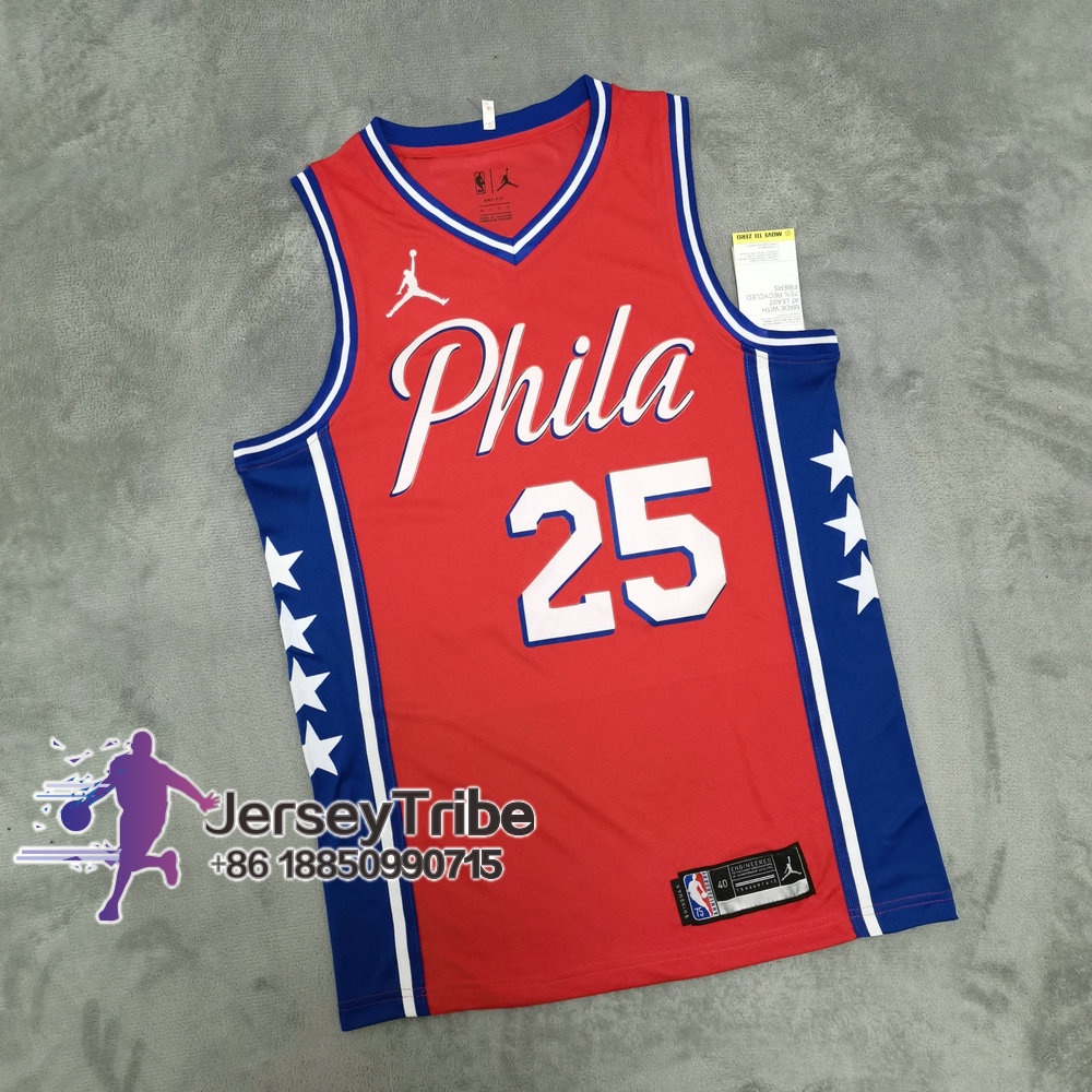NBA Basketball Men's Jersey Philadelphia 76ers 25 Ben Simmons Statement Jerseys Red Shopee